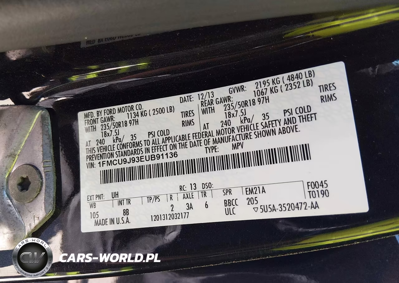 2014 Ford Escape Titanium VIN:1FMCU9J93EUB91136 - 9