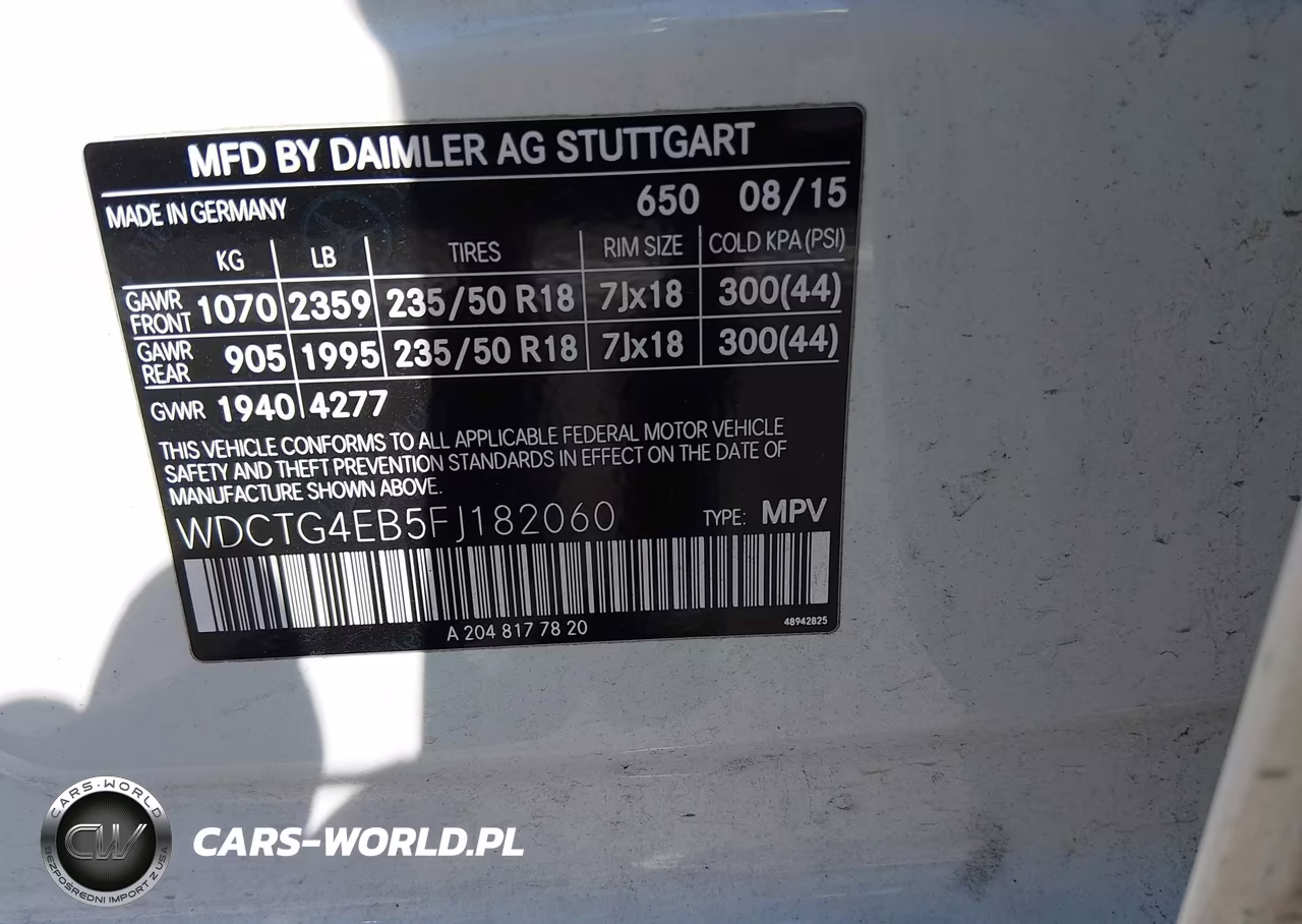 2015 Mercedes-Benz Gla 250 VIN:WDCTG4EB5FJ182060 - 9