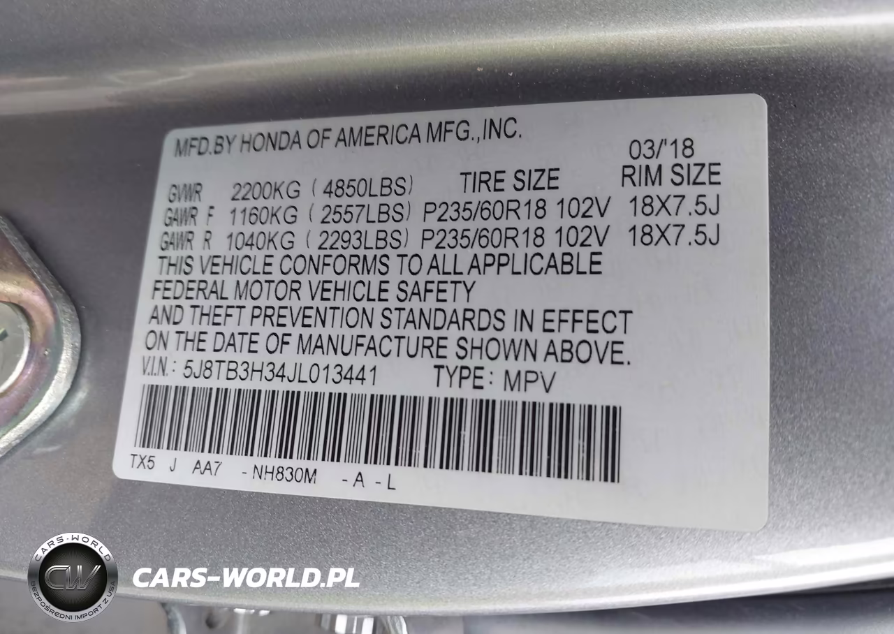 2018 Acura Rdx Acurawatch Plus Package VIN:5J8TB3H34JL013441 - 9