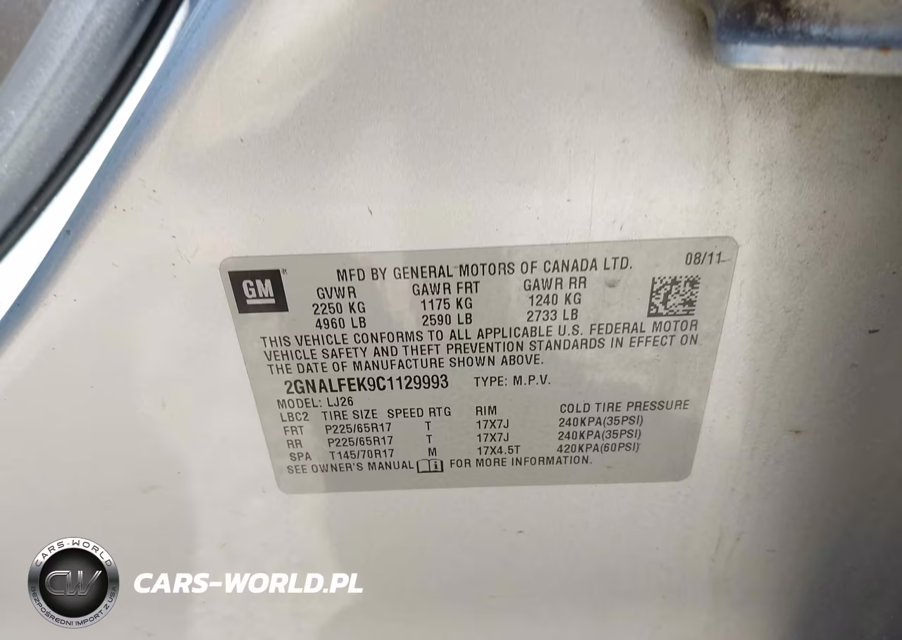 2012 Chevrolet Equinox Ltz VIN:2GNALFEK9C1129993 - 9