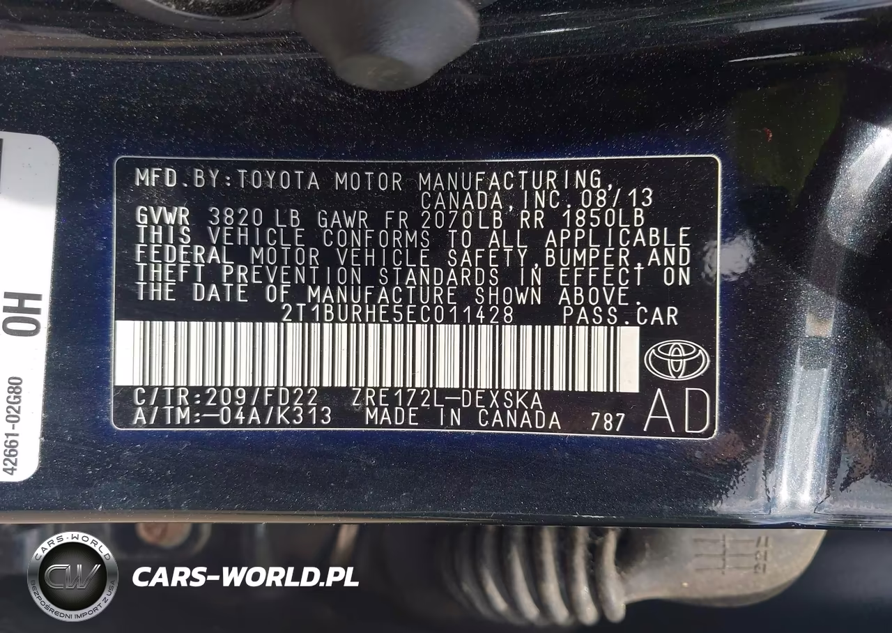 2014 Toyota Corolla S Plus VIN:2T1BURHE5EC011428 - 9