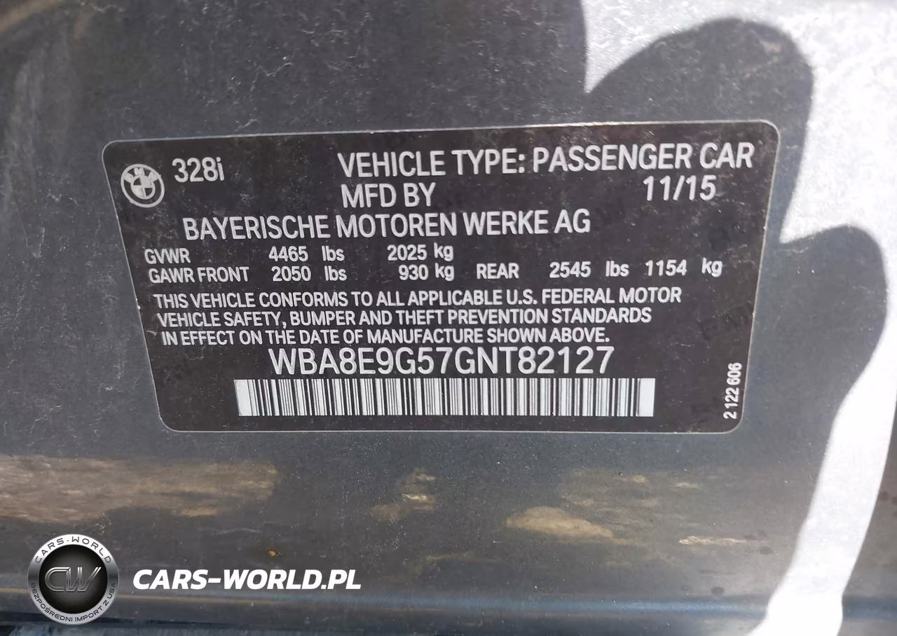 2016 BMW 328I VIN:WBA8E9G57GNT82127 - 9