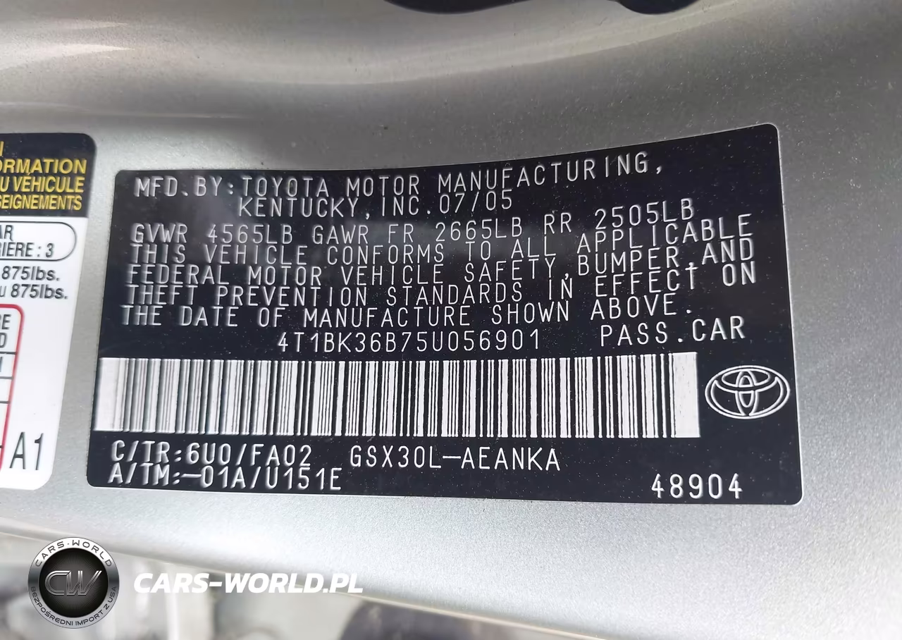 2005 Toyota Avalon Xl VIN:4T1BK36B75U056901 - 9