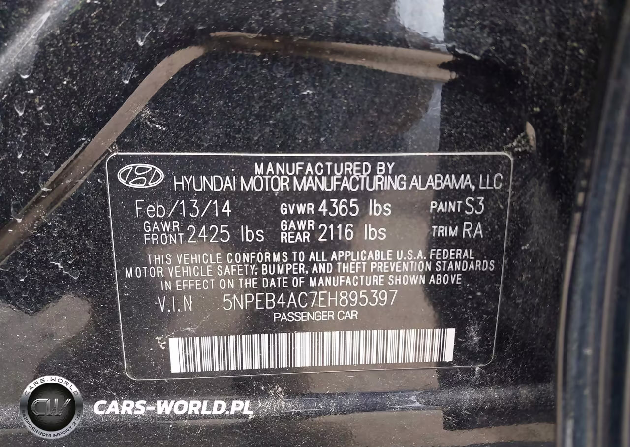 2014 Hyundai Sonata Gls VIN:5NPEB4AC7EH895397 - 9