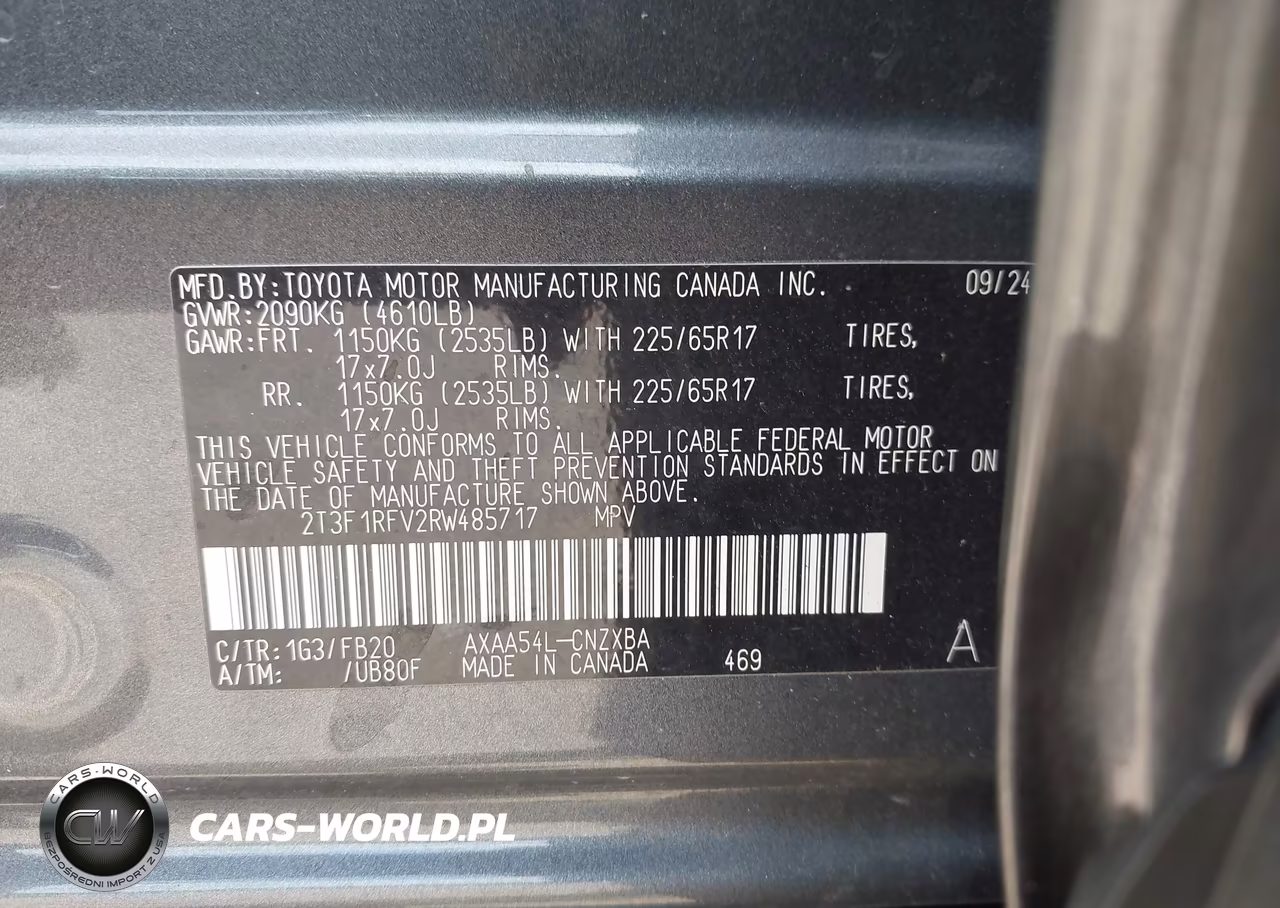 2024 Toyota Rav4 Le VIN:2T3F1RFV2RW485717 - 9