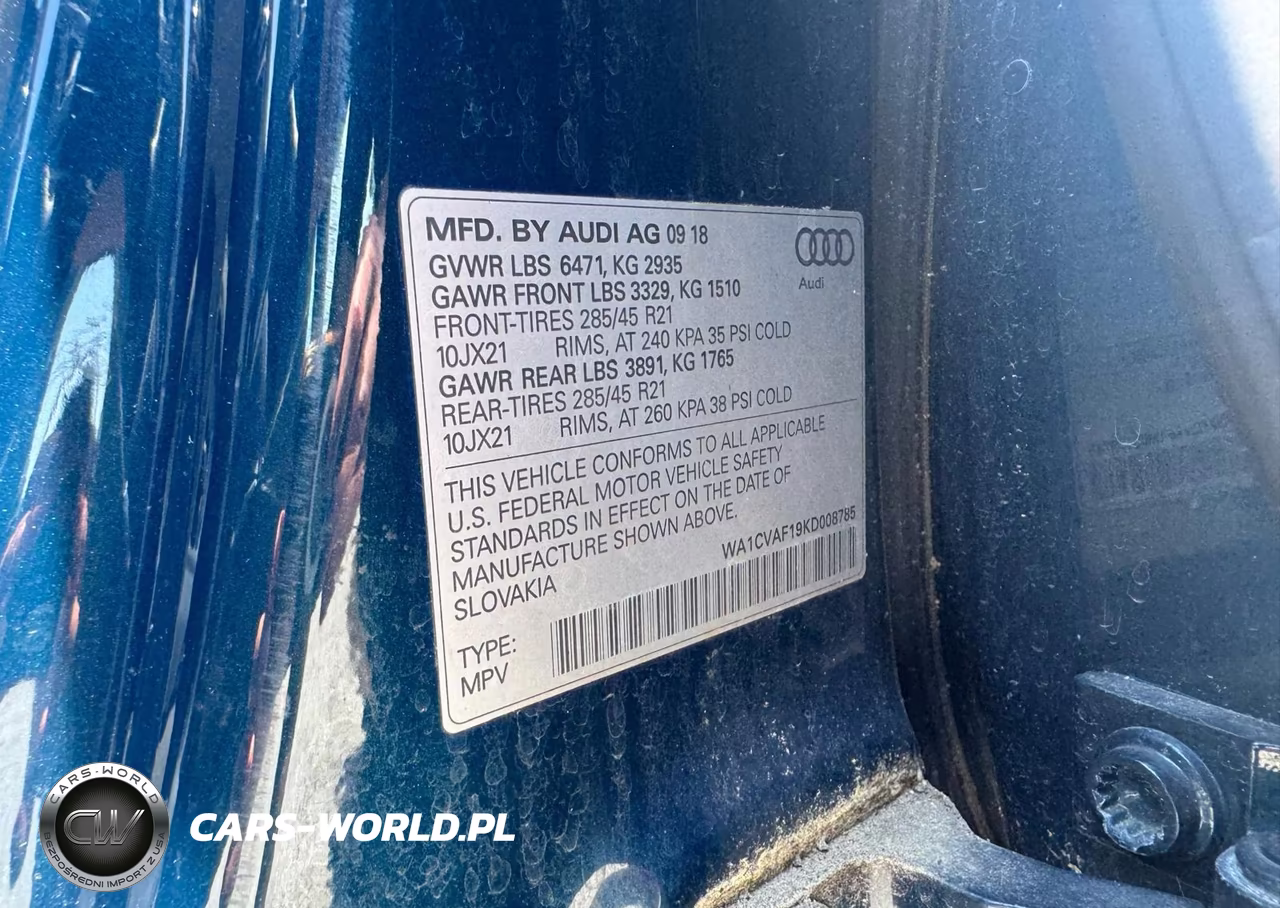 2019 Audi Q8 Prestige VIN:WA1CVAF19KD008785 - 9