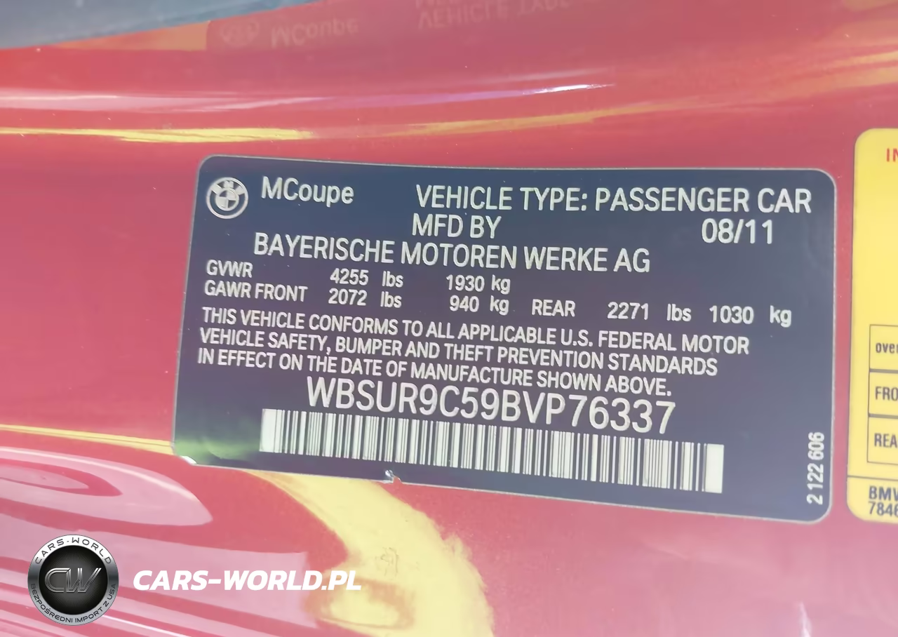 2011 BMW 1 Series M VIN:WBSUR9C59BVP76337 - 9