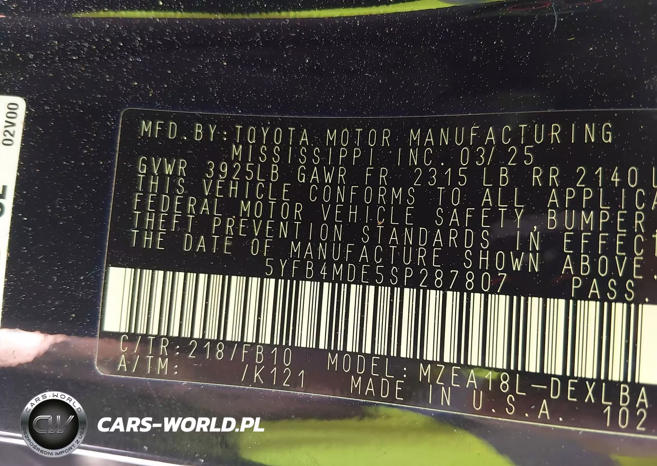 2025 Toyota Corolla Le VIN:5YFB4MDE5SP287807 - 9