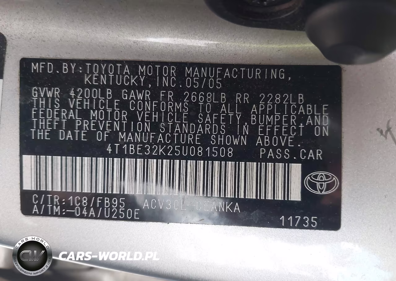2005 Toyota Camry Le VIN:4T1BE32K25U081508 - 9