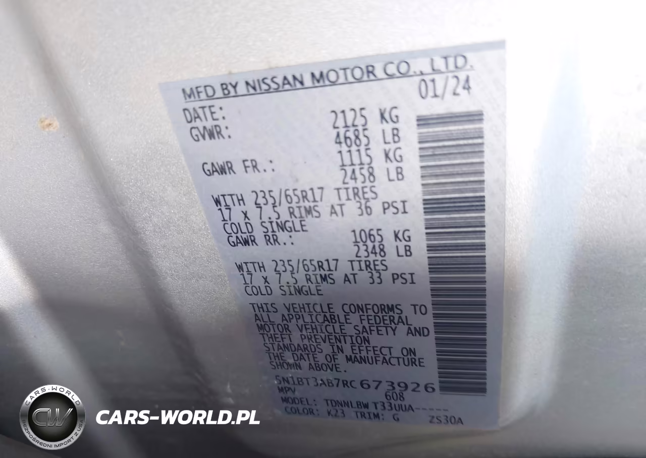 2024 Nissan Rogue S Intelligent Awd VIN:5N1BT3AB7RC673926 - 9