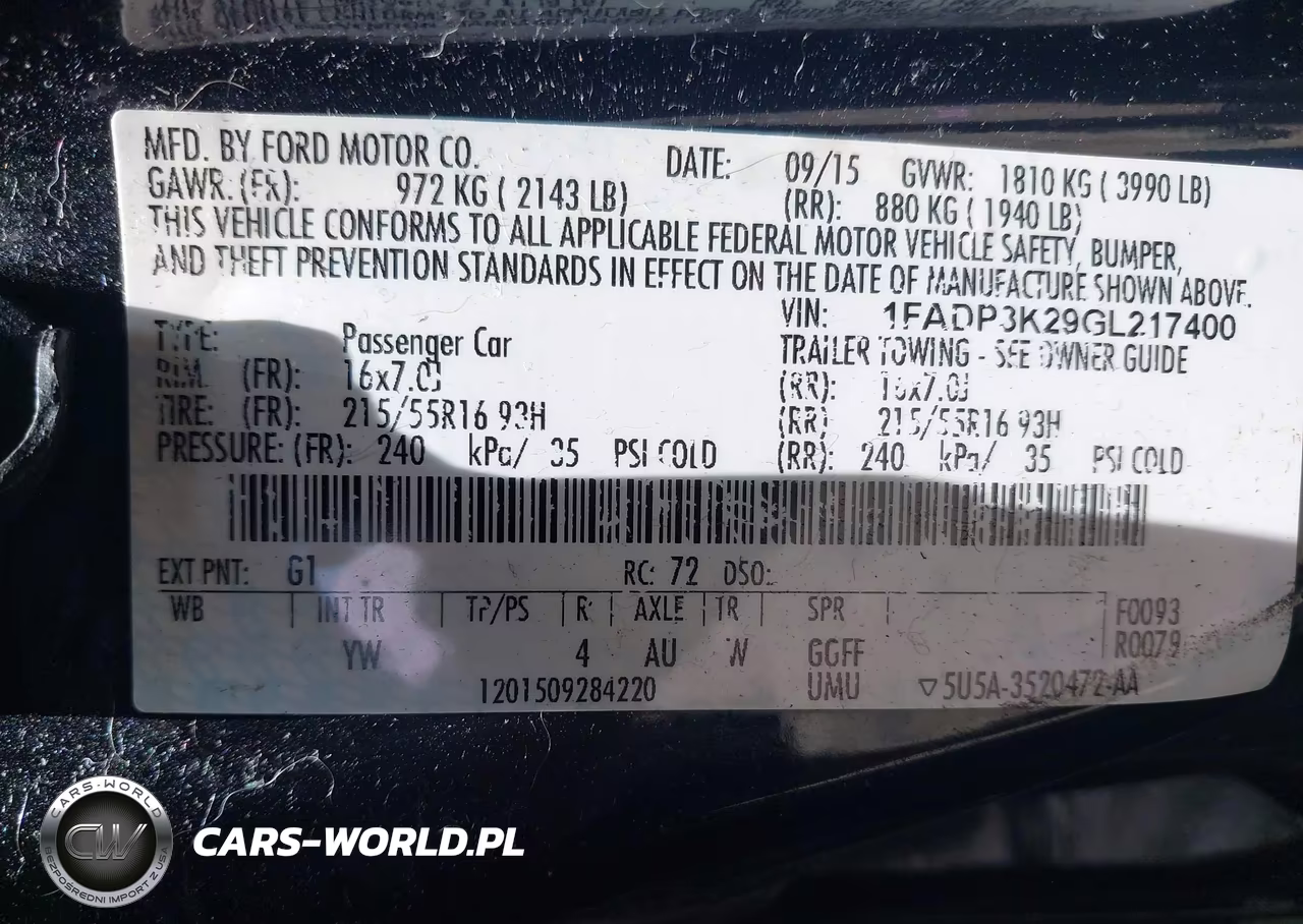 2016 Ford Focus Se VIN:1FADP3K29GL217400 - 9