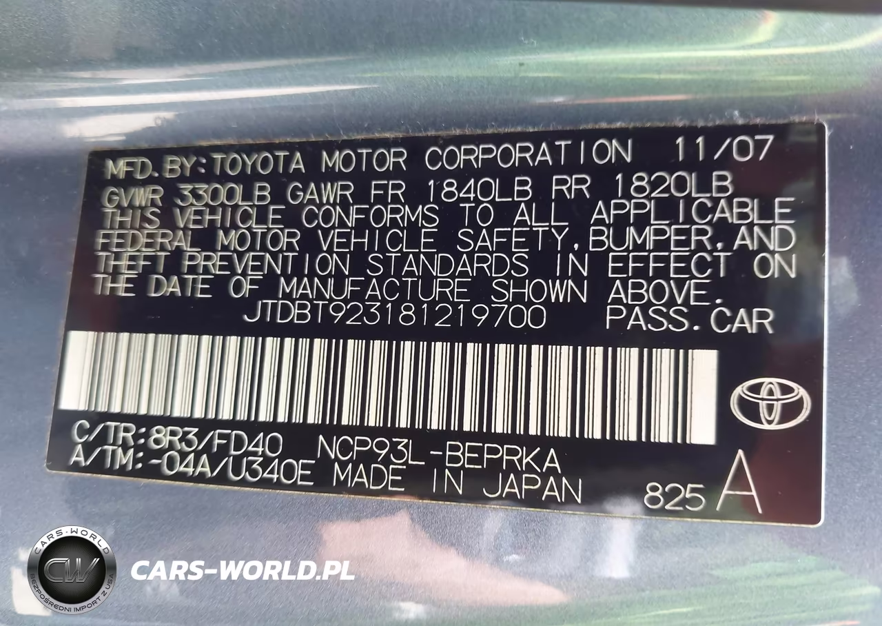 2008 Toyota Yaris VIN:JTDBT923181219700 - 9