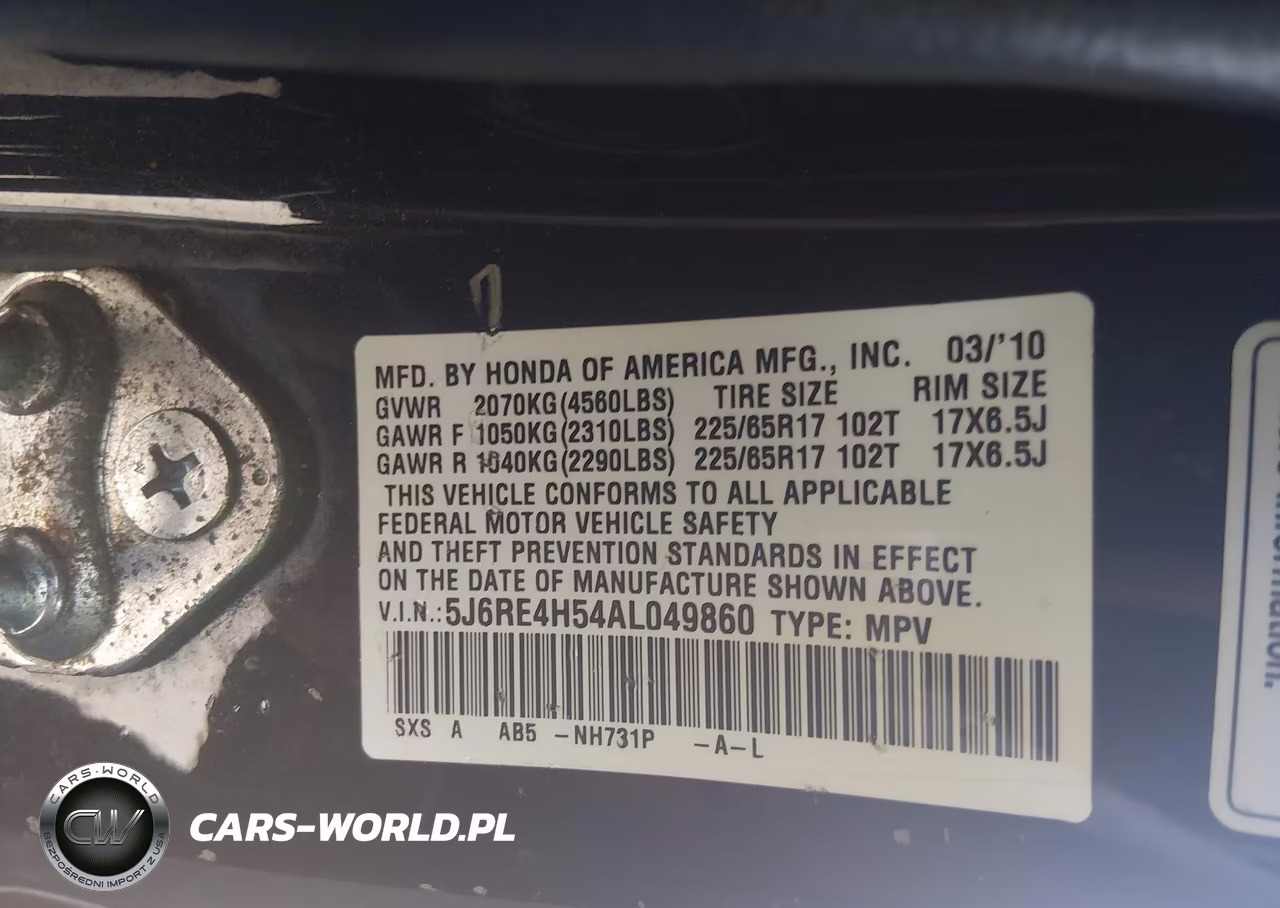 2010 Honda Cr-V Ex VIN:5J6RE4H54AL049860 - 9
