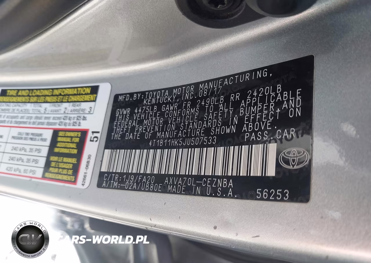 2018 Toyota Camry Le VIN:4T1B11HK5JU507533 - 9