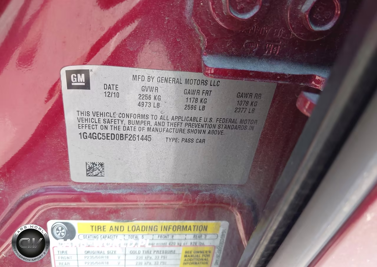 2011 Buick Lacrosse Cxl VIN:1G4GC5ED0BF261445 - 9