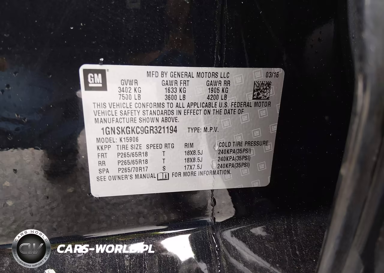 2016 Chevrolet Suburban Ls VIN:1GNSKGKC9GR321194 - 9