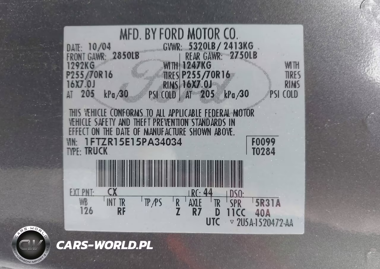 2005 Ford Ranger VIN:1FBZR15E15EA34034 - 9