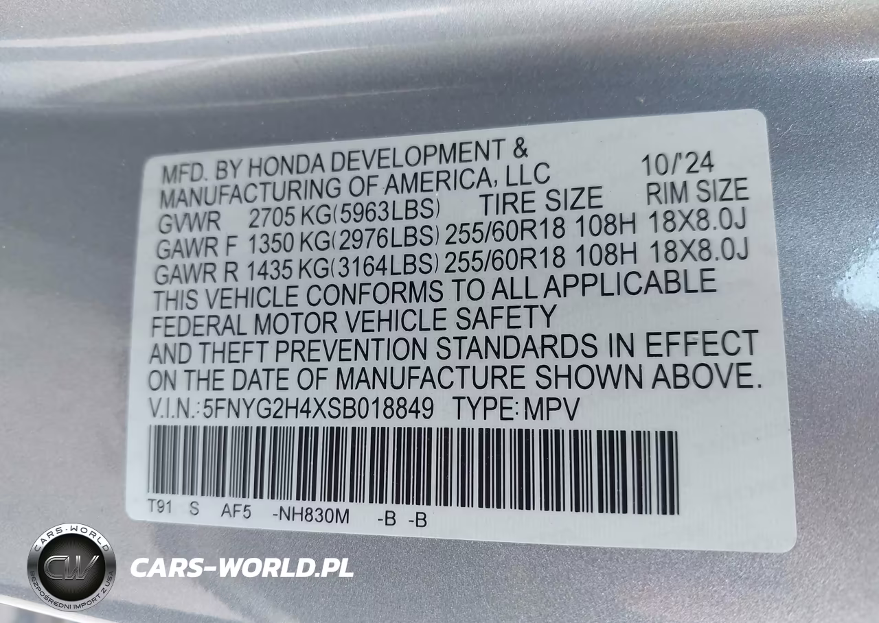 2025 Honda Pilot Ex-L VIN:5FNYG2H4XSB018849 - 9