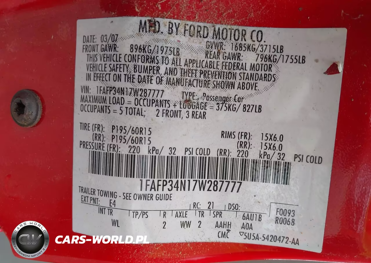 2007 Ford Focus S-Se-Ses VIN:1FAFP34N17W287777 - 9