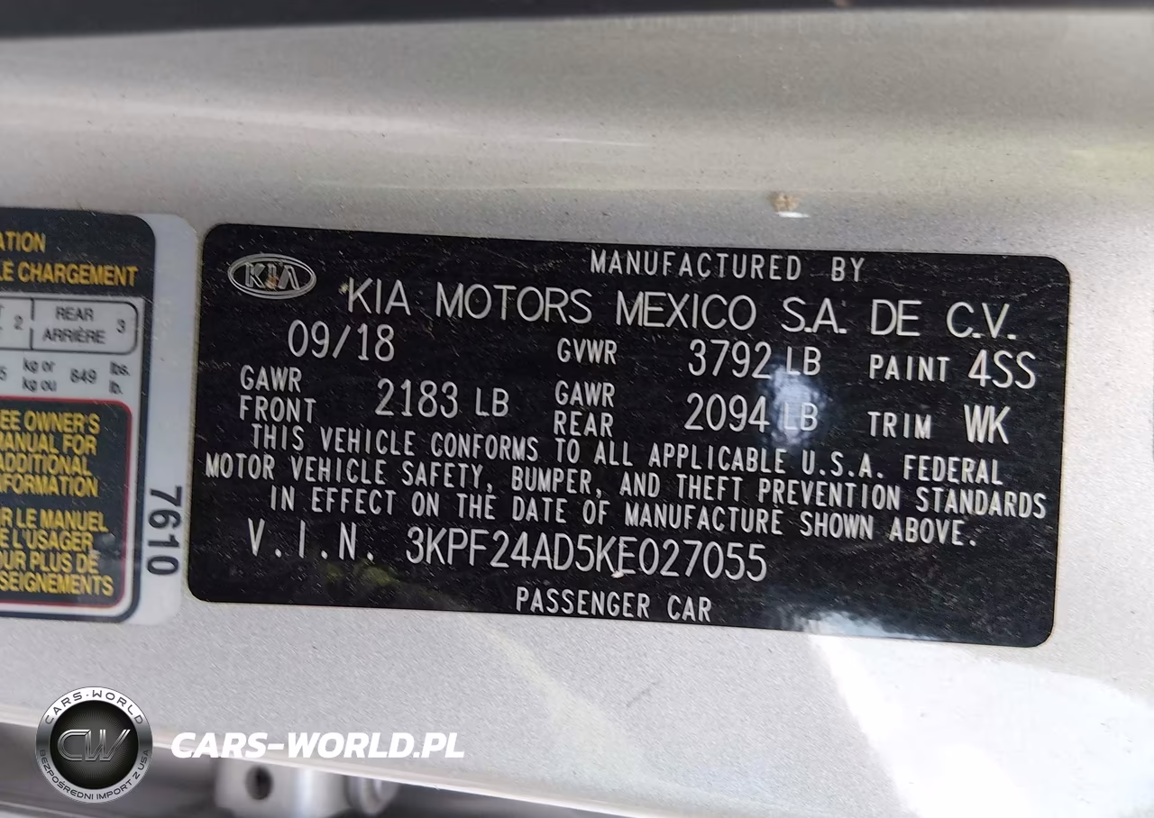 2019 Kia Forte Lxs VIN:3KPF24AD5KE027055 - 9