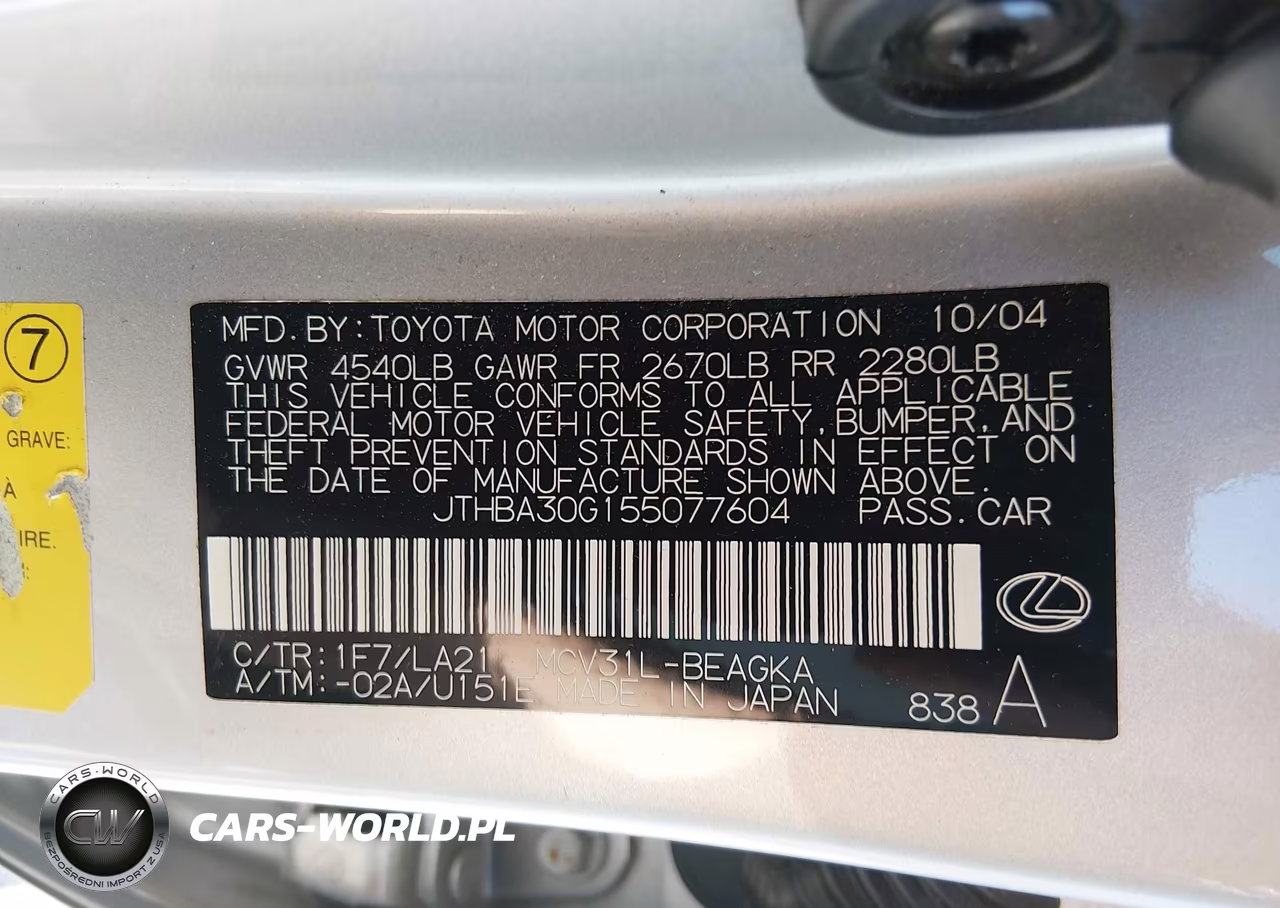 2005 Lexus Es 330 VIN:JTHBA30G155077604 - 9
