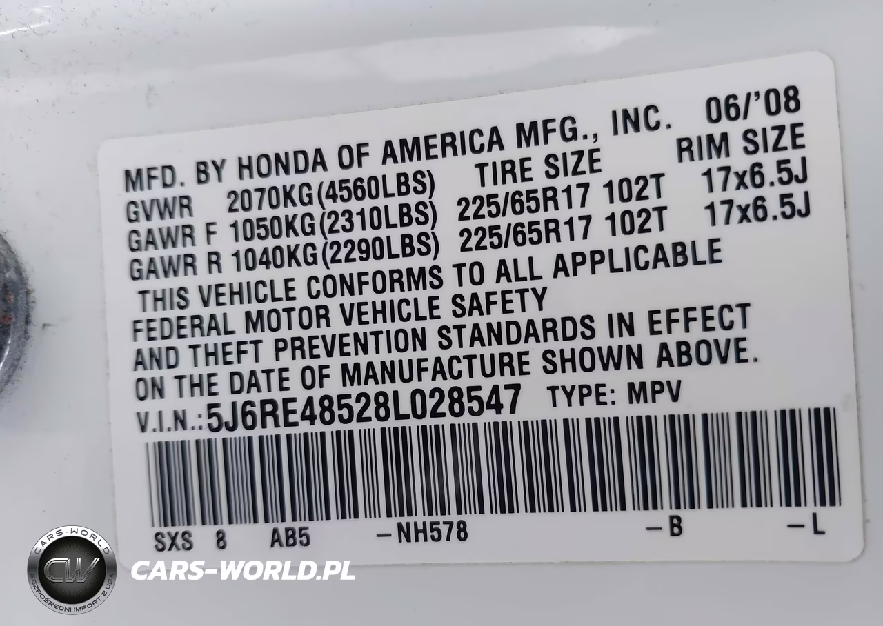 2008 Honda Cr-V Ex VIN:5J6RE48528L028547 - 9