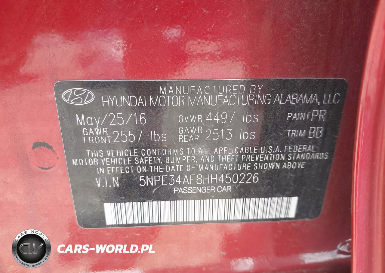2017 Hyundai Sonata Sport VIN:5NPE34AF8HH450226 - 9