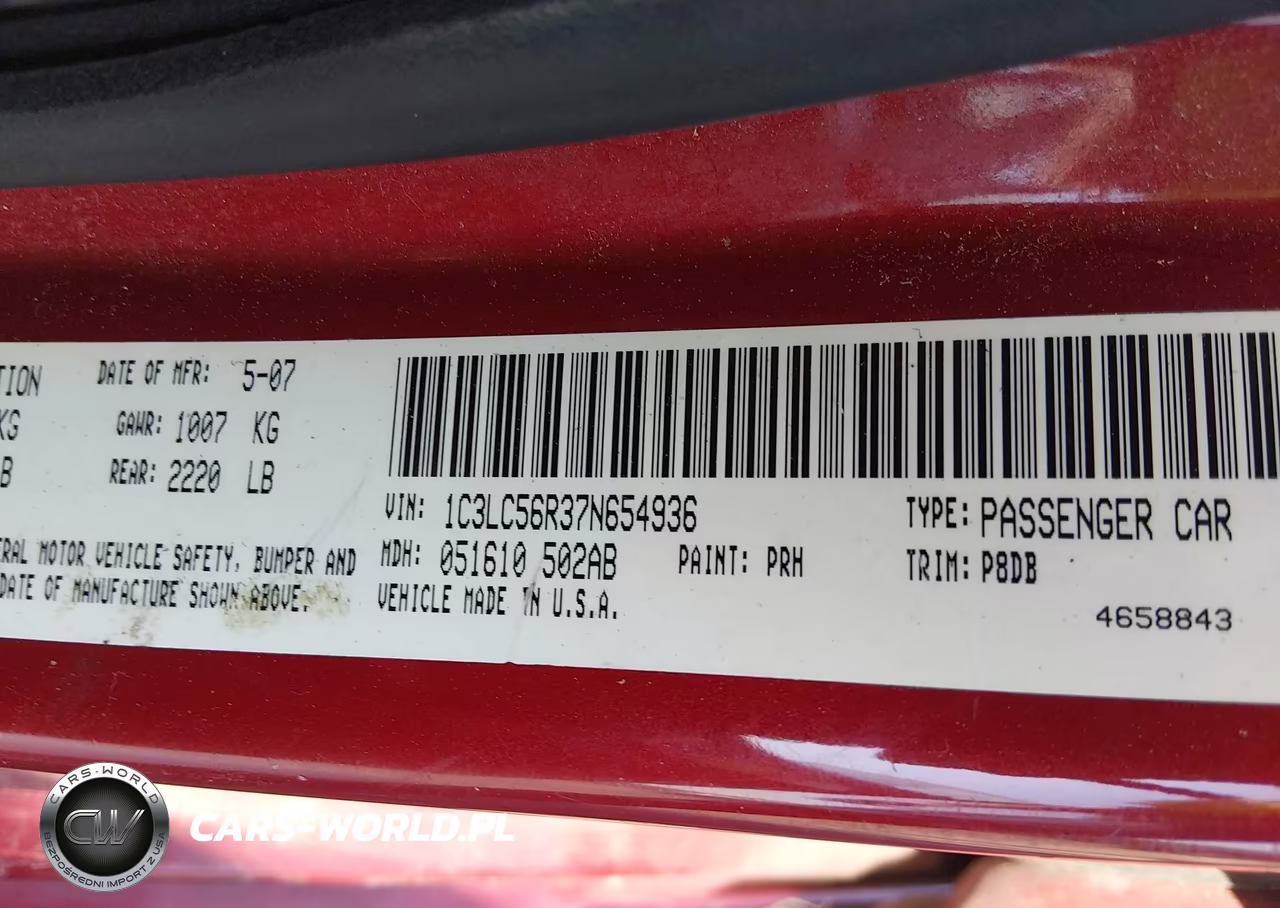 2007 Chrysler Sebring Touring VIN:1C3LC56R37N654936 - 9