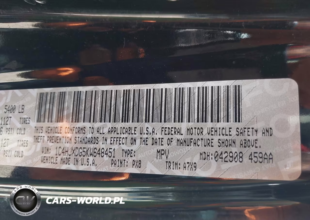 2019 Jeep Wrangler Unlimited Sport S 4X4 VIN:1C4HJXDG5KW648451 - 9