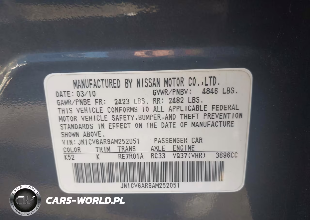2010 Infiniti G37X VIN:JN1CV6AR9AM252051 - 9