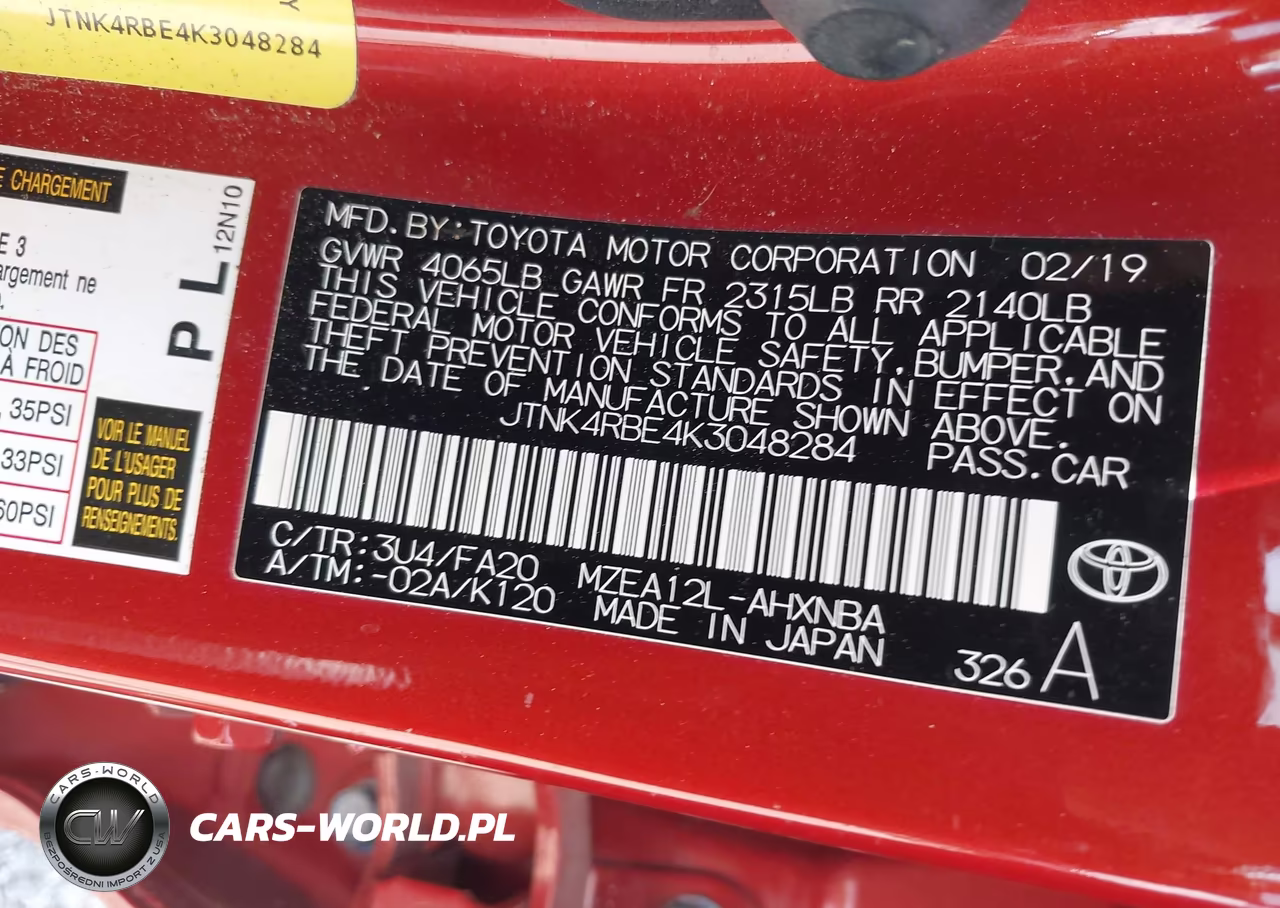 2019 Toyota Corolla Se VIN:JTNK4RBE4K3048284 - 9
