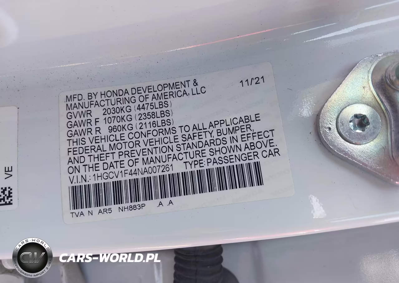 2022 Honda Accord Sport Special Edition VIN:1HGCV1F44NA007261 - 9