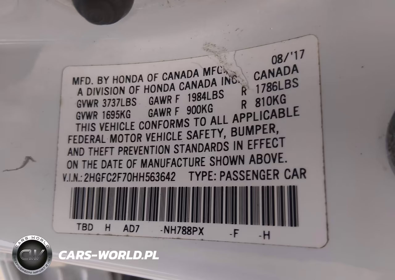 2017 Honda Civic Ex VIN:2HGFC2F70HH563642 - 9