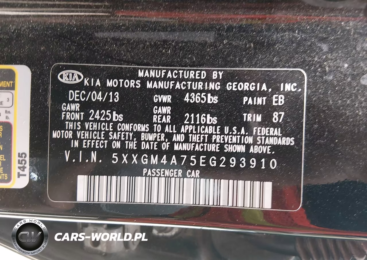 2014 Kia Optima Lx VIN:5XXGM4A75EG293910 - 9