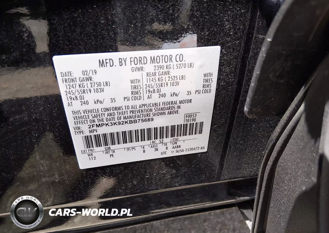 2019 Ford Edge Titanium VIN:2FMPK3K92KBB75689 - 9
