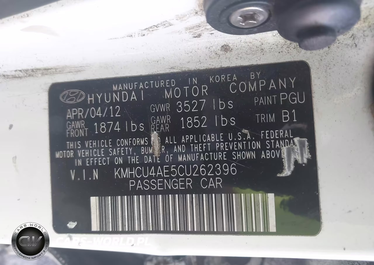 2012 Hyundai Accent Gls VIN:KMHCU4AE5CU262396 - 9