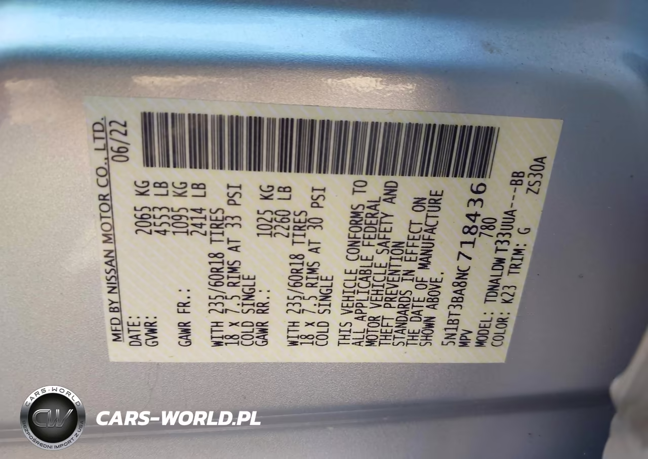 2022 Nissan Rogue Sv Fwd VIN:5N1BT3BA8NC718436 - 9