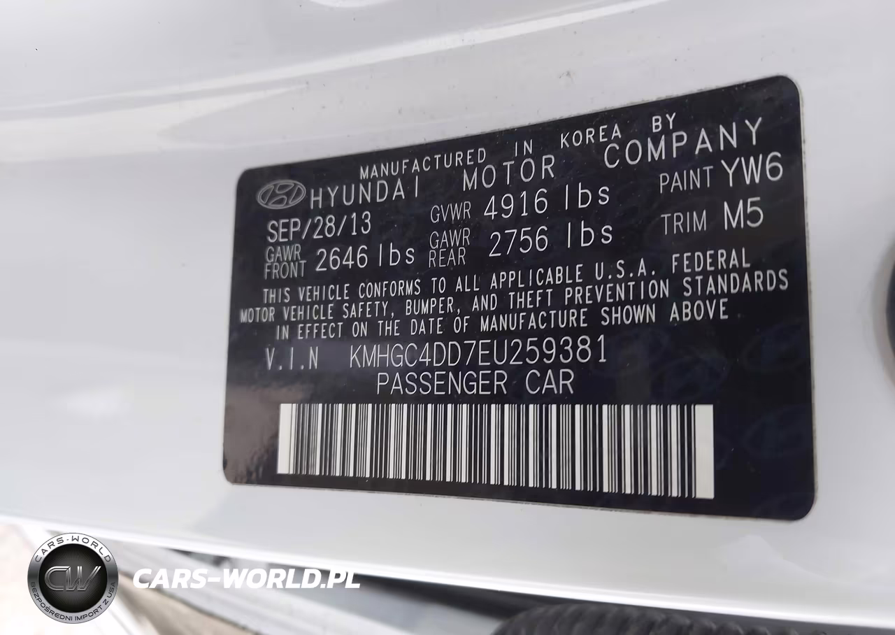 HYUNDAI GENESIS VIN:KMHGC4DD7EU259381 - 9