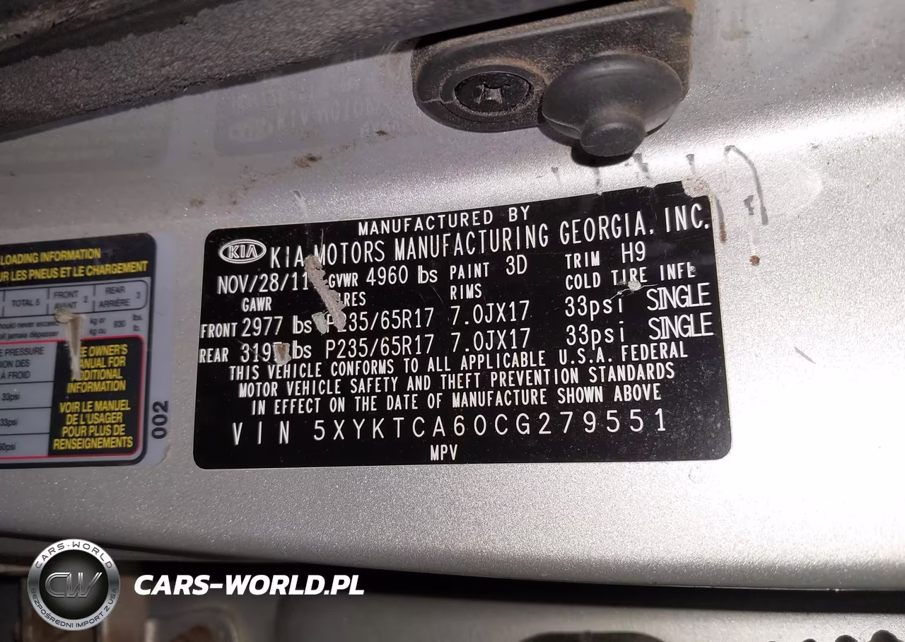 2012 Kia Sorento Lx VIN:5XYKTCA60CG279551 - 9