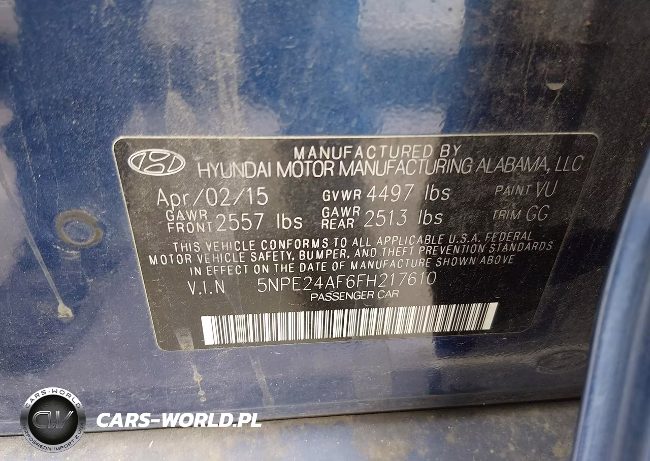 2015 Hyundai Sonata Se VIN:5NPE24AF6FH217610 - 9