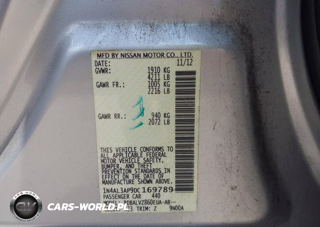 2013 Nissan Altima 2.5 Sl VIN:1N4AL3AP9DC169789 - 9