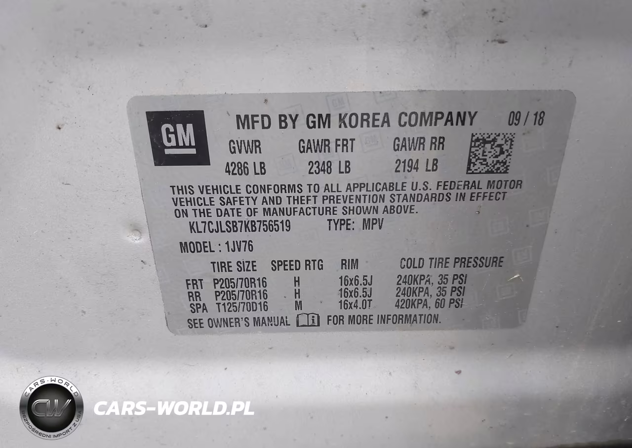 2019 Chevrolet Trax Lt VIN:KL7CJLSB7KB756519 - 9