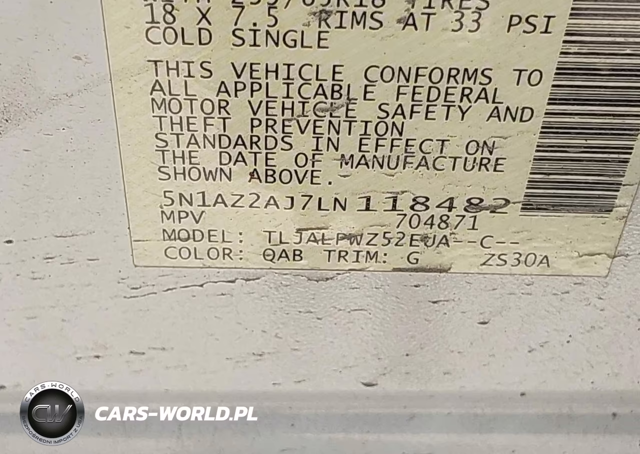 2020 Nissan Murano S Fwd VIN:5N1AZ2AJ7LN118482 - 9
