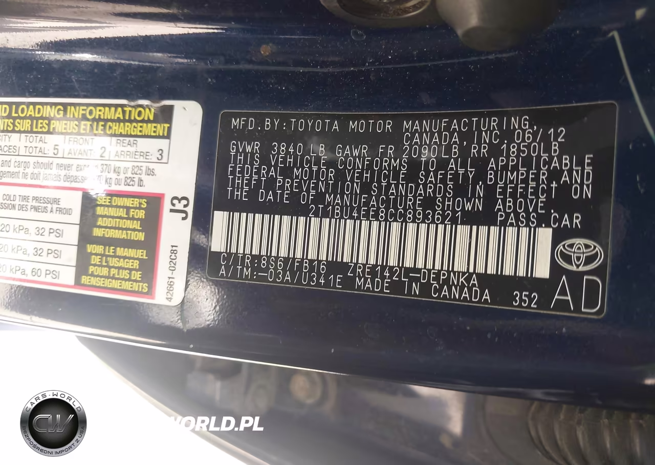 2012 Toyota Corolla Le VIN:2T1BU4EE8CC893621 - 9