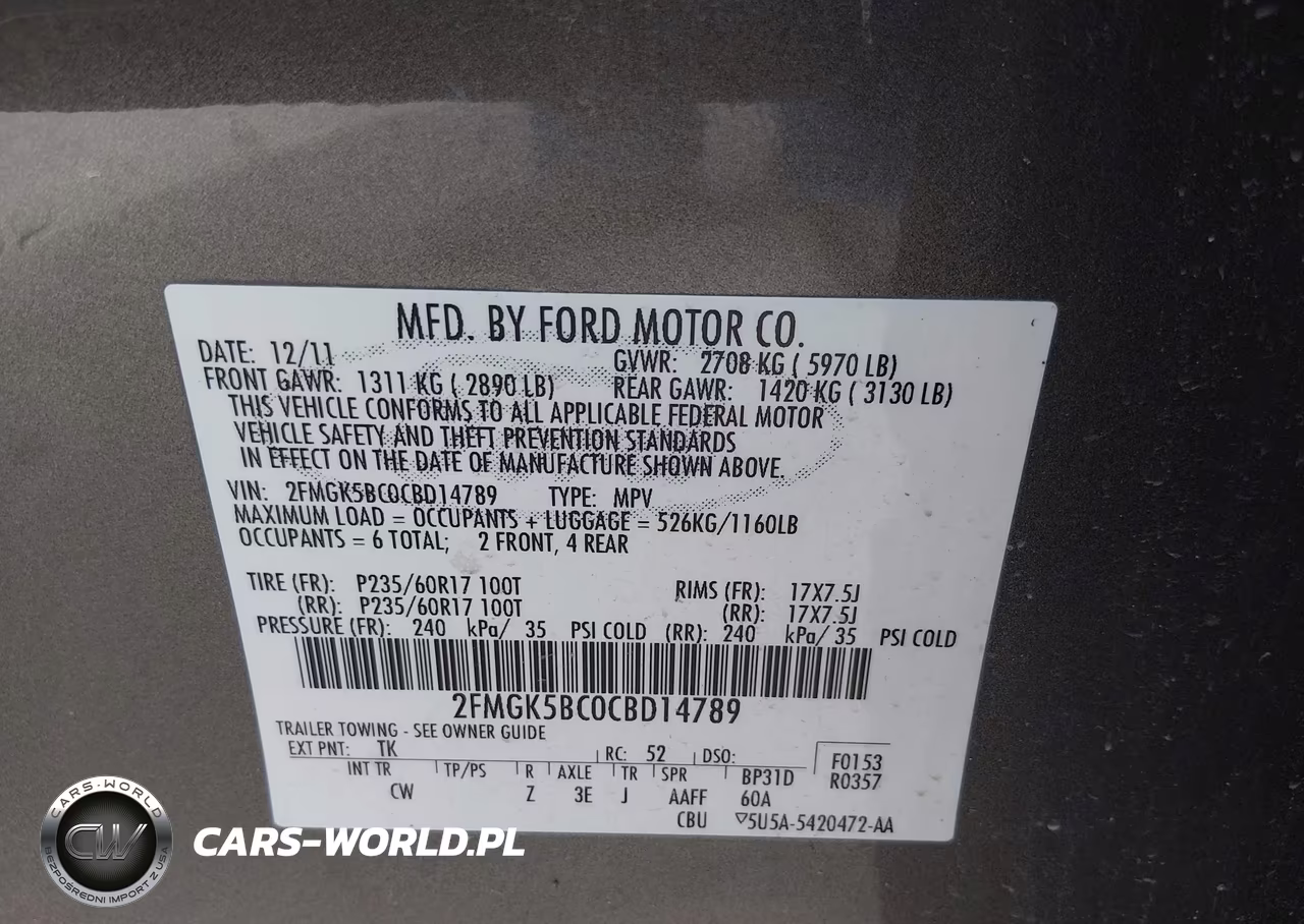 2012 Ford Flex Se VIN:2FMGK5BC0CBD14789 - 9