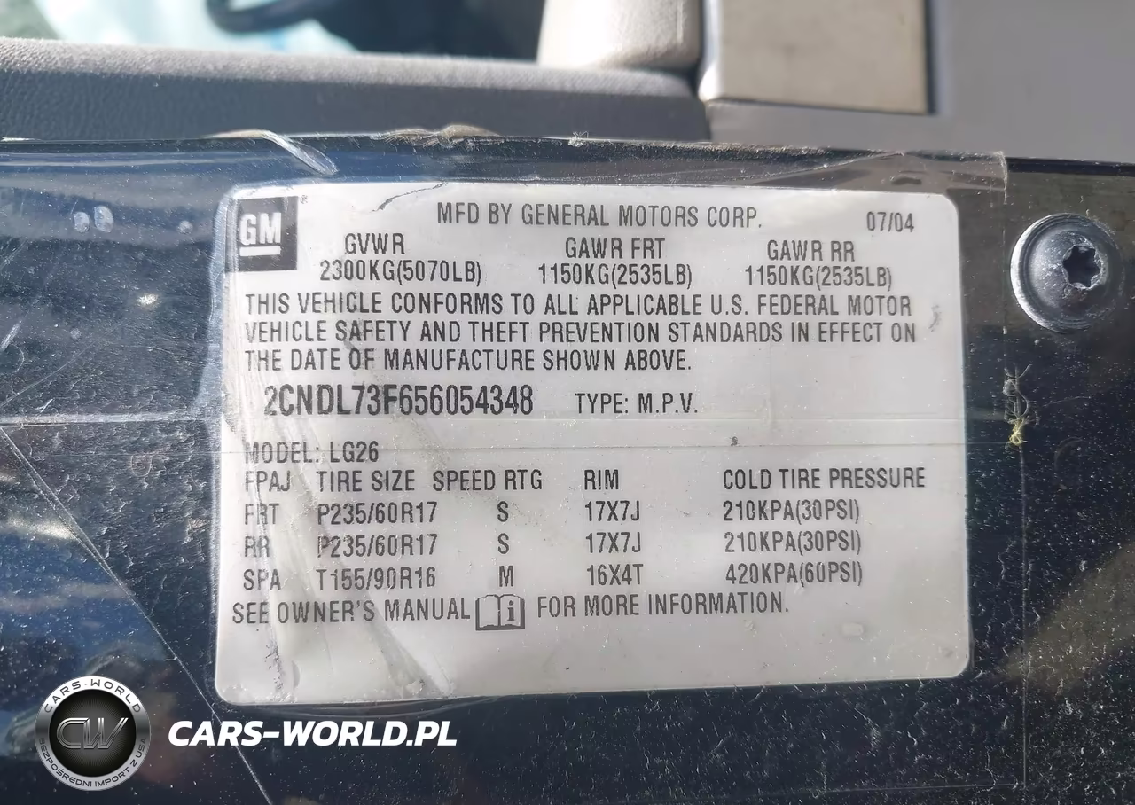 2005 Chevrolet Equinox Lt VIN:2CNDL73F656054348 - 9