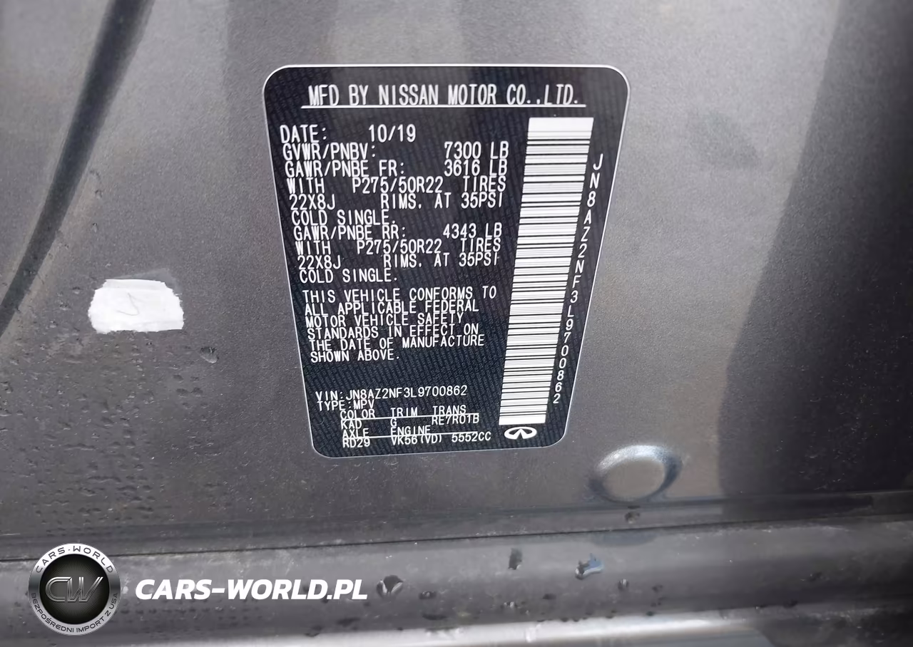 2020 Infiniti Qx80 Luxe VIN:JN8AZ2NF3L9700862 - 9