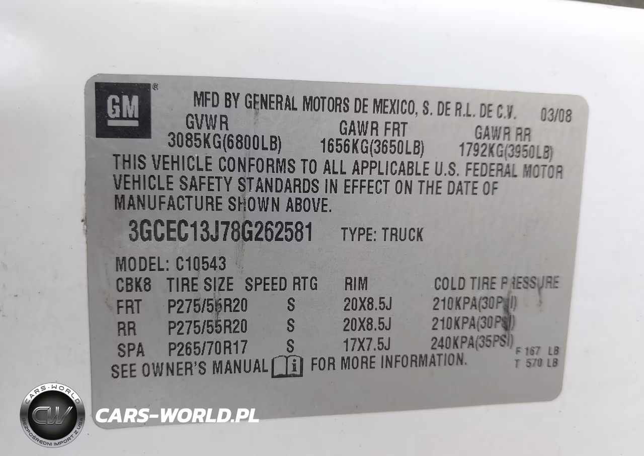 2008 Chevrolet Silverado 1500 Lt1 VIN:3GCEC13J78G262581 - 9