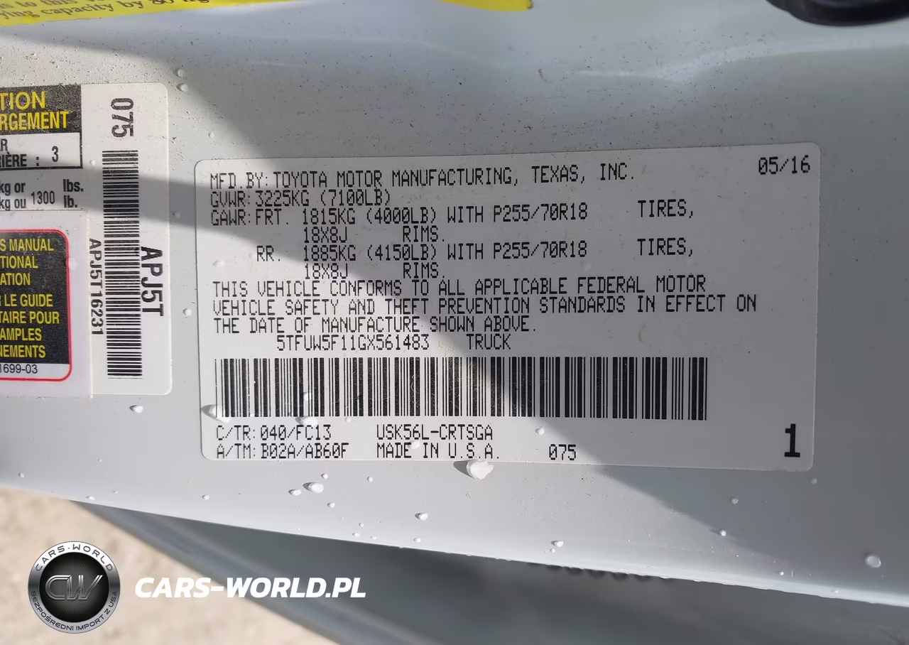 2016 Toyota Tundra Sr5 VIN:5TFUW5F11GX561483 - 9