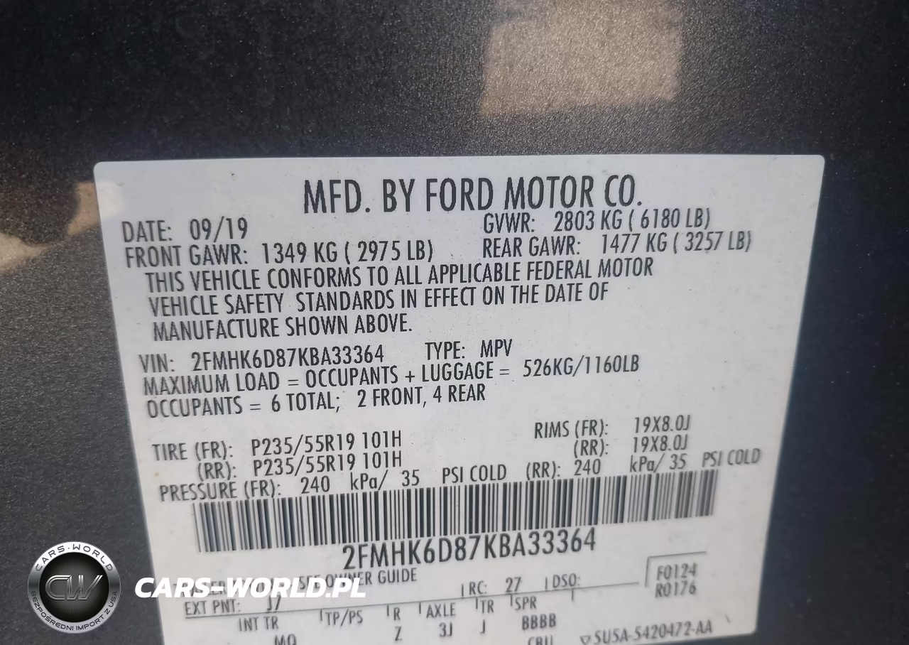 2019 Ford Flex Limited VIN:2FMHK6D87KBA33364 - 9